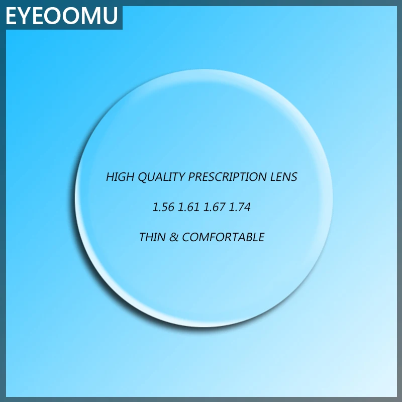 

Оптические линзы EYEOOMU 1,56 1,61 1,67 1,74, полимерные высококачественные Линзы для очков по рецепту, прозрачные линзы для глаз с диоптриями для близ...