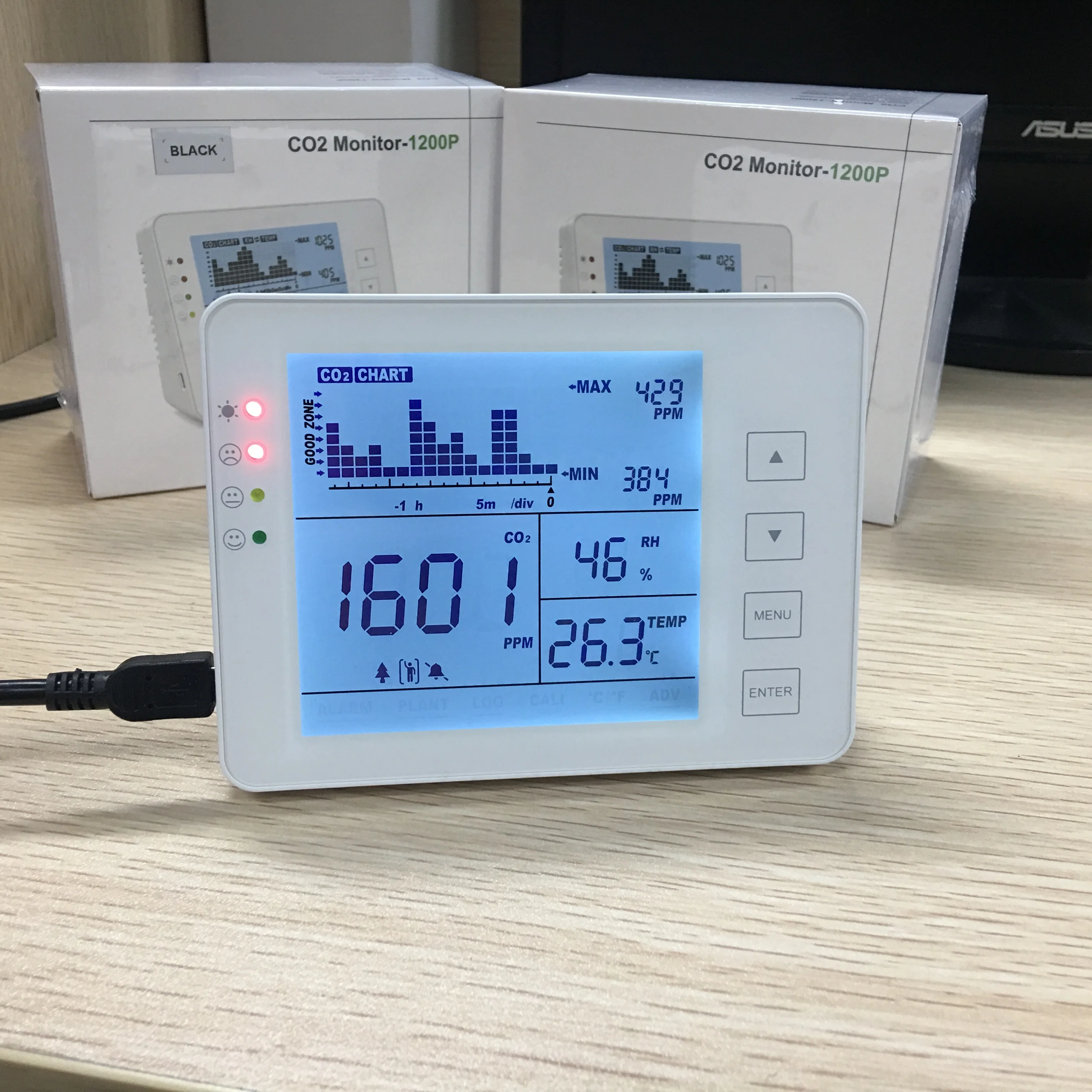 OEM CO2 ppm monitor Indoor Air Quality Monitor for CO2, temperature, humidity with 7-day data records
OEM CO2 ppm monitor Indoor Air Quality Monitor for CO2, temperature, humidity with 7-day data records