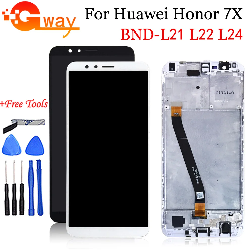 Для Huawei Honor 7X BND-TL10 BND-AL10 ЖК-дисплей с сенсорным экраном дигитайзер Замена рамкой |
