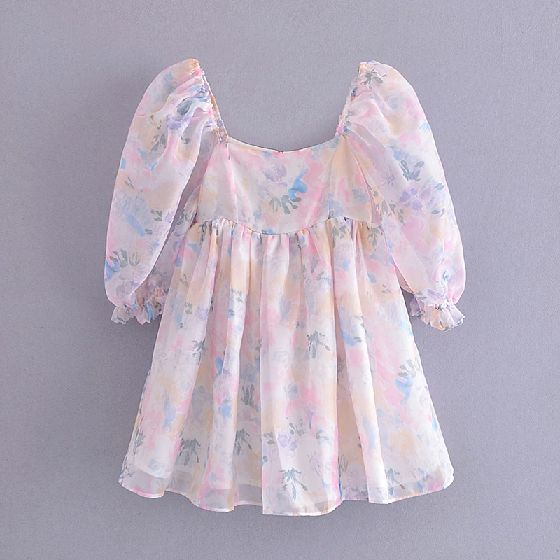 Sweet Women Floral Print Organza Princess Short Dress Elegant Square Neck Puff Sleeve Vestido Mujer Summer Holiday Party Dresses
Sweet Women Floral Print Organza Princess Short Dress Elegant Square Neck Puff Sleeve Vestido Mujer Summer Holiday Party Dresses