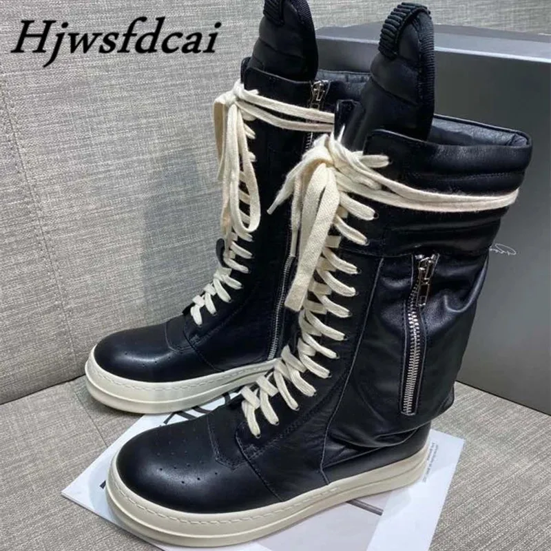 Hjwsfdcai Women Motorcycle Boots Leather Men High-TOP Mid-Calf Winter Riding Boots Sneaker Lace Up Casual Zip Flats Black Shoes
Hjwsfdcai Women Motorcycle Boots Leather Men High-TOP Mid-Calf Winter Riding Boots Sneaker Lace Up Casual Zip Flats Black Shoes