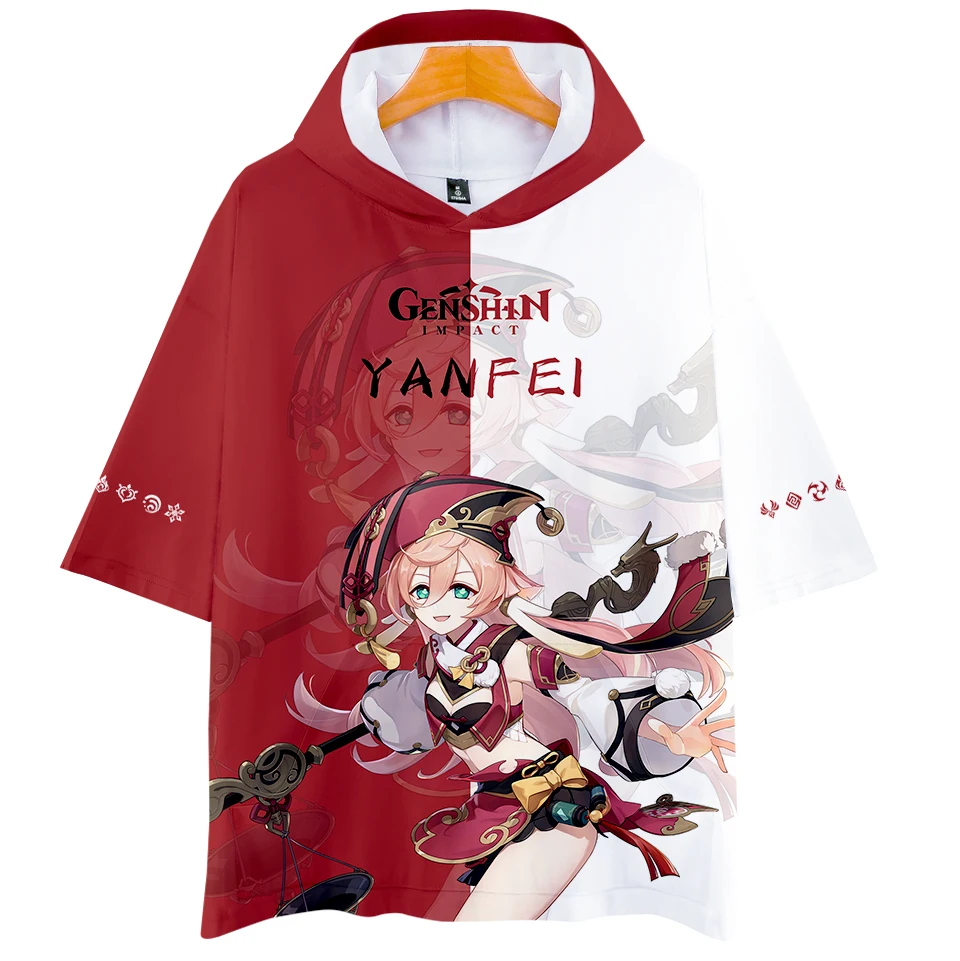 New Arrival 3D Printed Genshin Impact Hooded T-shirt Men Women Tops YANFEI Hip Hop Tees Casual Boys Girls Summer Hoodie t-shirt
New Arrival 3D Printed Genshin Impact Hooded T-shirt Men Women Tops YANFEI Hip Hop Tees Casual Boys Girls Summer Hoodie t-shirt