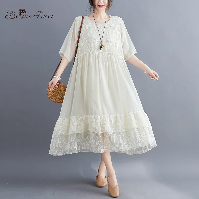 BelineRosa Elegant Ladies Women's High Waist Lace Dresses Summer Style Short Sleeve Chiffon Dress YPYC0040
BelineRosa Elegant Ladies Women's High Waist Lace Dresses Summer Style Short Sleeve Chiffon Dress YPYC0040
