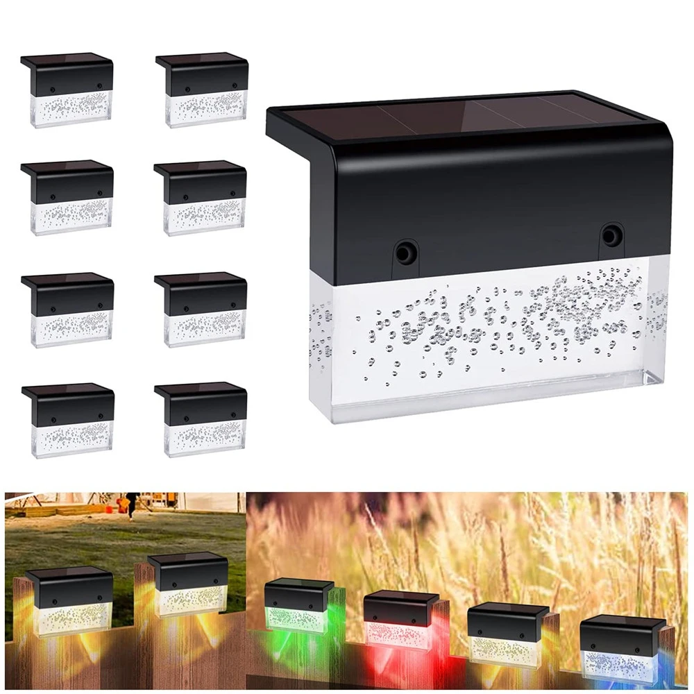 12/8/1pcs Outdoor Solar Step Lamp IP65 Waterproof Patio Fence Night Light Warm White/Multicolor for Courtyards Street Wall Decor
12/8/1pcs Outdoor Solar Step Lamp IP65 Waterproof Patio Fence Night Light Warm White/Multicolor for Courtyards Street Wall Decor