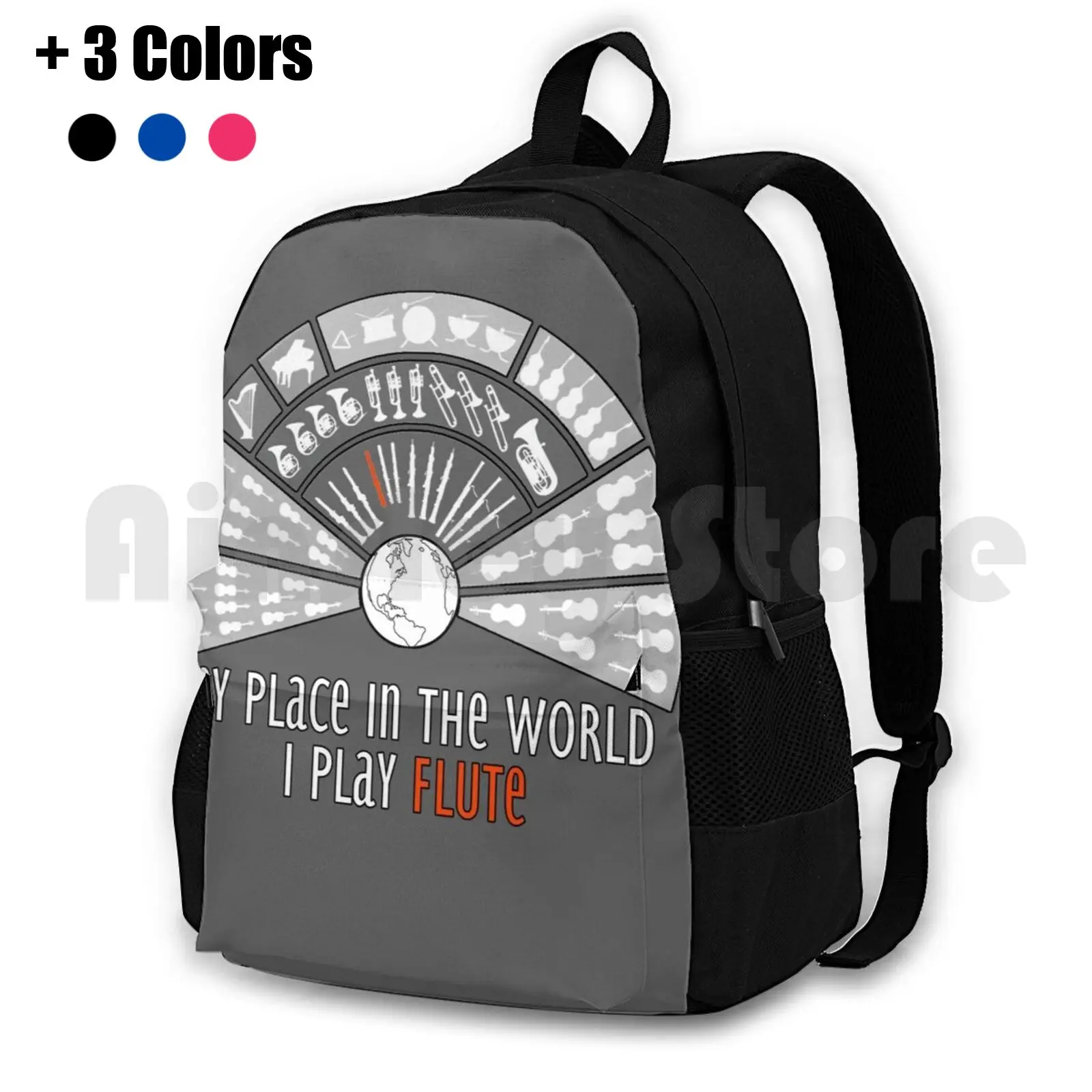 I Play Flute. Exclusive Design For Flutists! Outdoor Hiking Backpack Waterproof Camping Travel Double Bass Double Bassist 
I Play Flute. Exclusive Design For Flutists! Outdoor Hiking Backpack Waterproof Camping Travel Double Bass Double Bassist