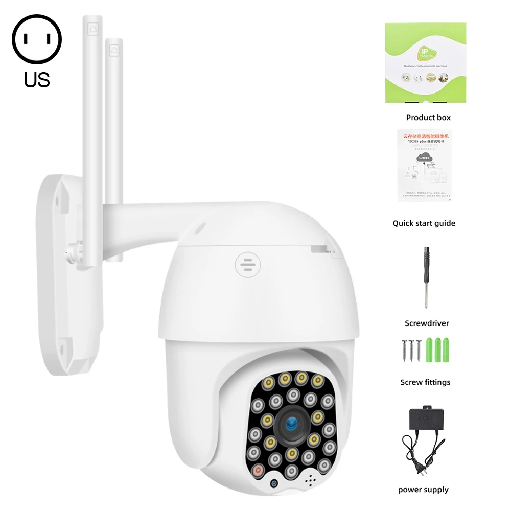 Wireless WIFI Camera 1080P 2MP Outdoor PTZ IP Camera Two Way Audio Motion Detection Clear Night Vision Waterproof
Wireless WIFI Camera 1080P 2MP Outdoor PTZ IP Camera Two Way Audio Motion Detection Clear Night Vision Waterproof