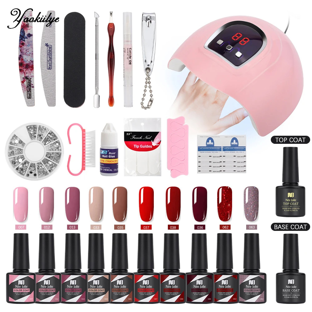 Manicure Nail Set UV Led Lamp Dryer with 10pcs Nail Gel Polish Kit Cutters for Home Manicure Accessories Nail Drill Equipment
Manicure Nail Set UV Led Lamp Dryer with 10pcs Nail Gel Polish Kit Cutters for Home Manicure Accessories Nail Drill Equipment