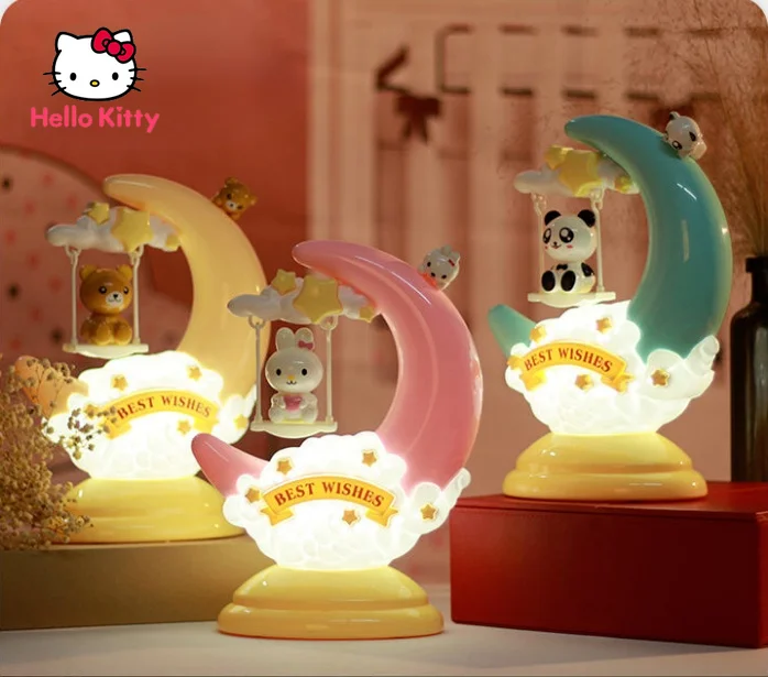 

Hello Kitty cartoon princess girl dormitory night light KT cat girl bedroom night light touch desk lamp eye light