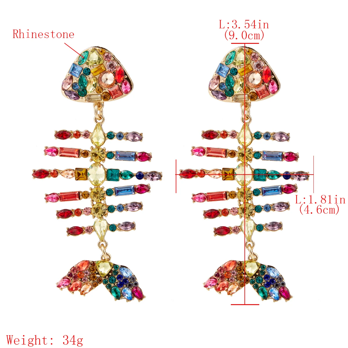 Novelty Hyperbole Fish Shape Fashion Women Earrings Rhinestone Jewelry Accessories Club Party Long Drop Earring For Women
Novelty Hyperbole Fish Shape Fashion Women Earrings Rhinestone Jewelry Accessories Club Party Long Drop Earring For Women