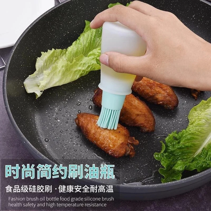 Silicone Oil Bottle with Brush Grill Liquid Oil Brushes Pastry Kitchen Baking BBQ Tool Kitchen Tools BBQ Portable Cookware
Silicone Oil Bottle with Brush Grill Liquid Oil Brushes Pastry Kitchen Baking BBQ Tool Kitchen Tools BBQ Portable Cookware