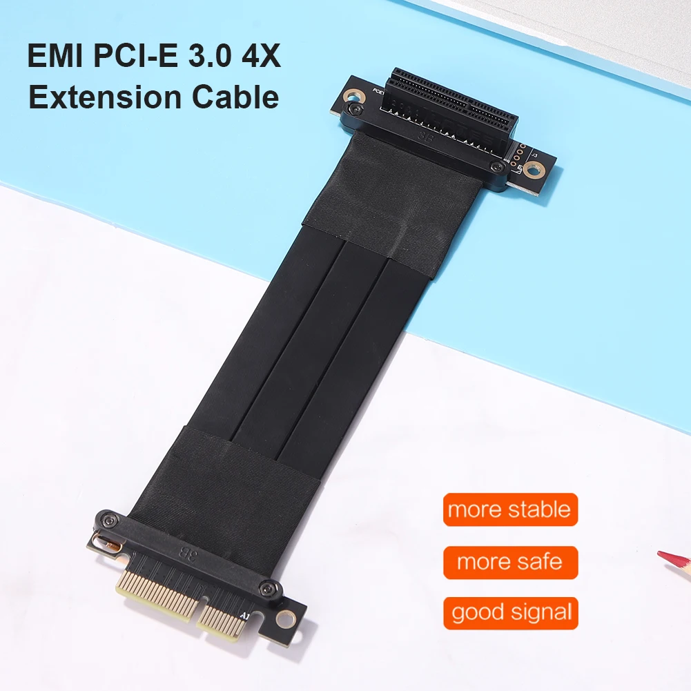 PCI-E3.0 Extension Cable Flexible EMI PCI-E PCI Express 3.0 4X Graphics Card Extension Cable for Desktop
PCI-E3.0 Extension Cable Flexible EMI PCI-E PCI Express 3.0 4X Graphics Card Extension Cable for Desktop
