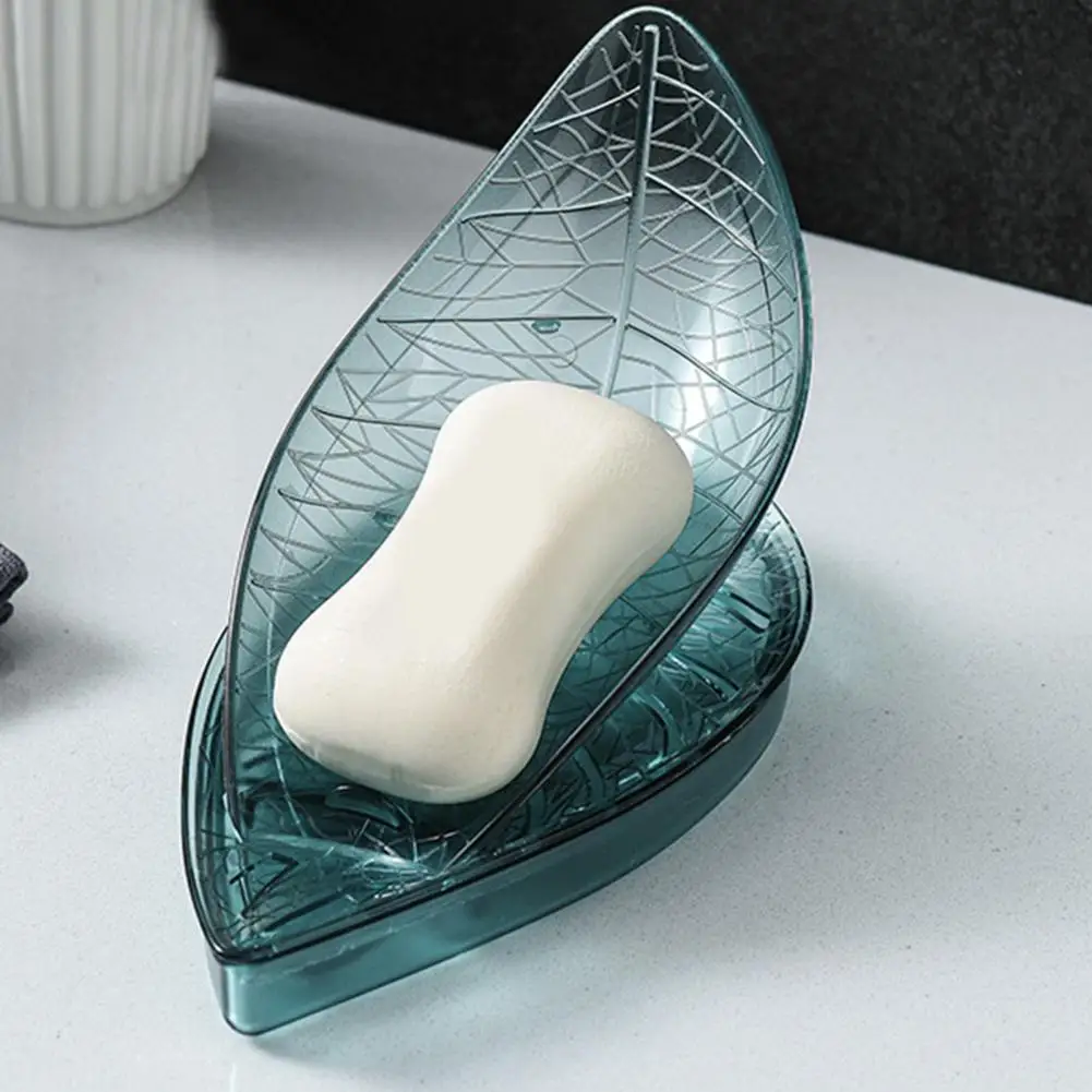 Soap Box Punch Free Leaf Shape Plastic Drain Soap Holder Box for Home 
Soap Box Punch Free Leaf Shape Plastic Drain Soap Holder Box for Home