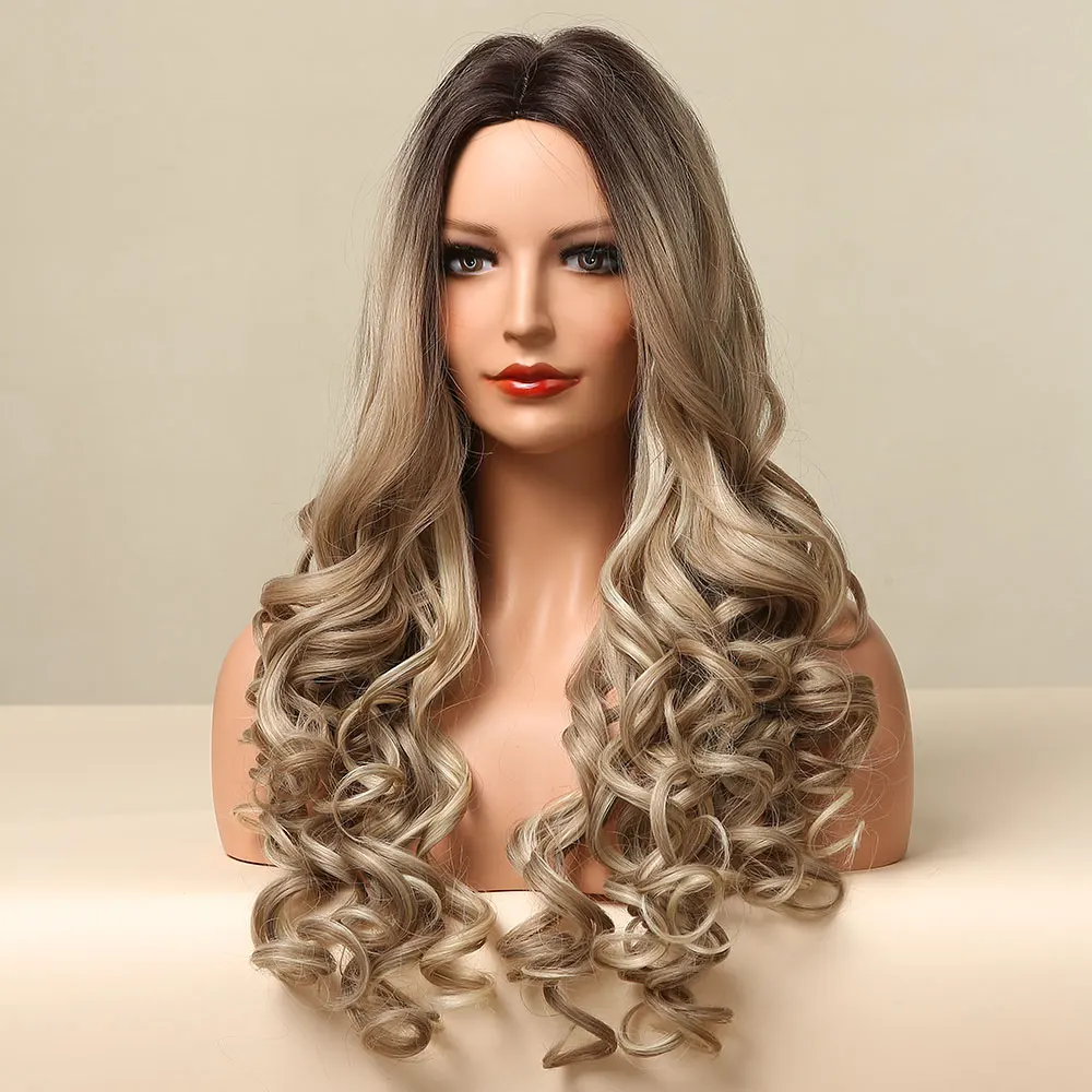 ALAN EATON Long Deep Wave Synthetic Wigs Natural Middle Part Ombre Black Brown Blonde Golden Cosplay Hair Wigs for Women Afro
ALAN EATON Long Deep Wave Synthetic Wigs Natural Middle Part Ombre Black Brown Blonde Golden Cosplay Hair Wigs for Women Afro