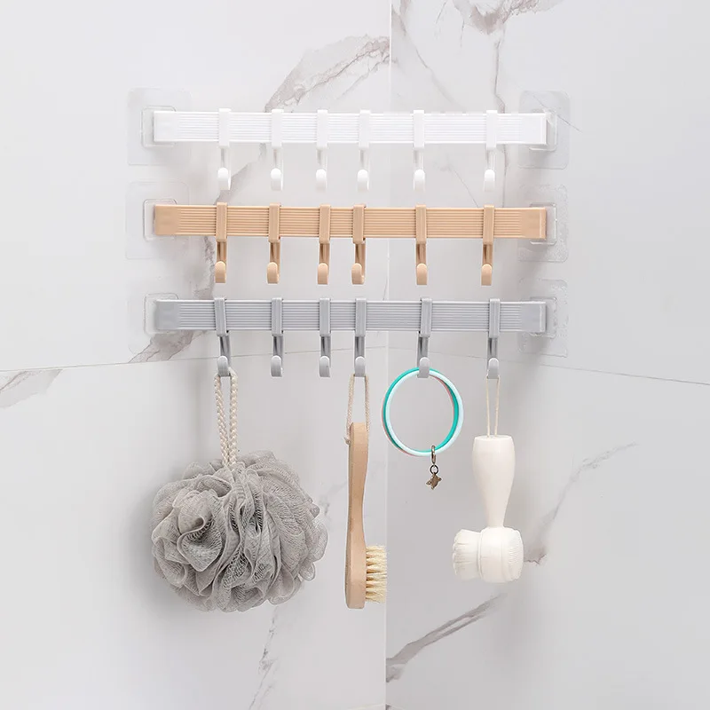 6 Hooks Bathroom Accessories Wall Hanging 6-Row Hook Storage Rack Creative Kitchen Bathroom Corner Nail Free Hanger Towel Holder
6 Hooks Bathroom Accessories Wall Hanging 6-Row Hook Storage Rack Creative Kitchen Bathroom Corner Nail Free Hanger Towel Holder
