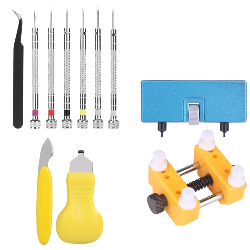 13 Pcs Watch Battery Replacement Tool Kit,with Adjustable Watch Back Cover Bottle Opener and Watch Repair Remover Tool
13 Pcs Watch Battery Replacement Tool Kit,with Adjustable Watch Back Cover Bottle Opener and Watch Repair Remover Tool