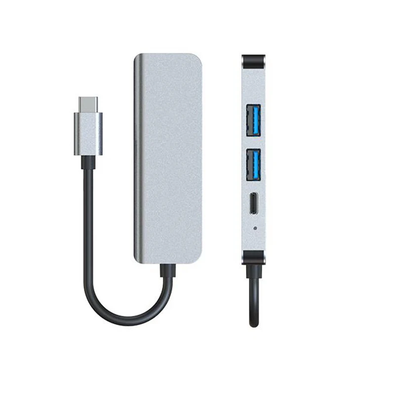

Концентратор USB C, 4-в-1 Адаптер USB C с 4K HDMI-совместимым, 1 Гбит/с RJ45 Ethernet порт, USB 3,0, 87 Вт PD зарядный порт для Macbook