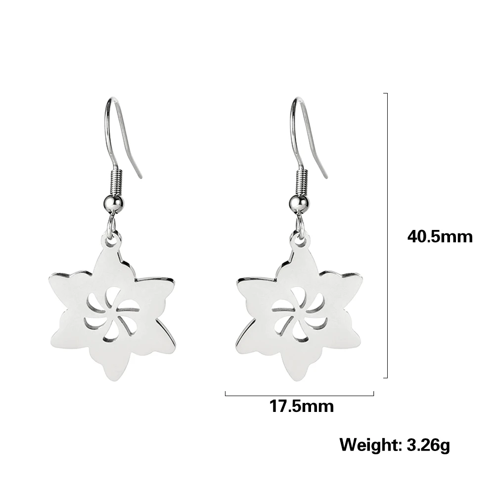 Lucktune Snowflake Cherry Bloom Drop Earrings Stainless Steel Cute Earrings For Women Romantic Fashion Jewelry Accessories Gift 
Lucktune Snowflake Cherry Bloom Drop Earrings Stainless Steel Cute Earrings For Women Romantic Fashion Jewelry Accessories Gift