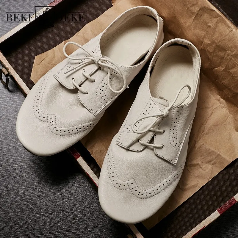 

Vintage Mens Casual Wing Tip Moccasin Gommino Lace Up Soft Flats Cow Genuine Leather Driving Shoes Loafers Business Work Shoes