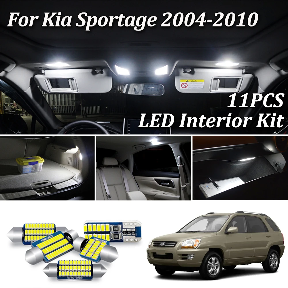 11Pcs White Canbus led Car interior License Plate light Kit for Kia Sportage 2 JE 2004 2005 2006 2007 2008 2009 2010
11Pcs White Canbus led Car interior License Plate light Kit for Kia Sportage 2 JE 2004 2005 2006 2007 2008 2009 2010