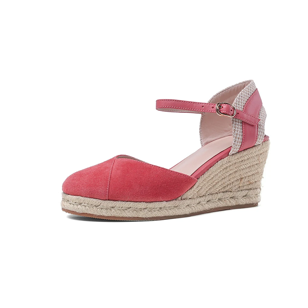 Acedichy 2022 Spring/Summer Rose Red Sandals Ankle Strip 2cm Platform Wedges Casual Pine Green Cow Suede Women Shoes
Acedichy 2022 Spring/Summer Rose Red Sandals Ankle Strip 2cm Platform Wedges Casual Pine Green Cow Suede Women Shoes