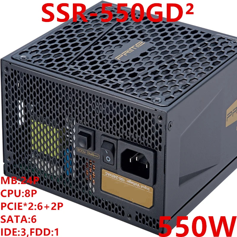 

New Original PSU For SeaSonic PRIME Ultra 550 Gold Silent Fan Rated 550W Power Supply SSR-550GD² SSR-550GD
