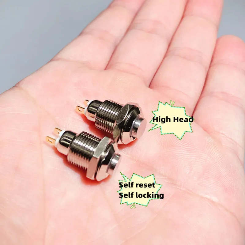 1pcs 10mm high head 2-pin welding panel hole mini metal button switch power button self locking / reset IP67 1NO
1pcs 10mm high head 2-pin welding panel hole mini metal button switch power button self locking / reset IP67 1NO