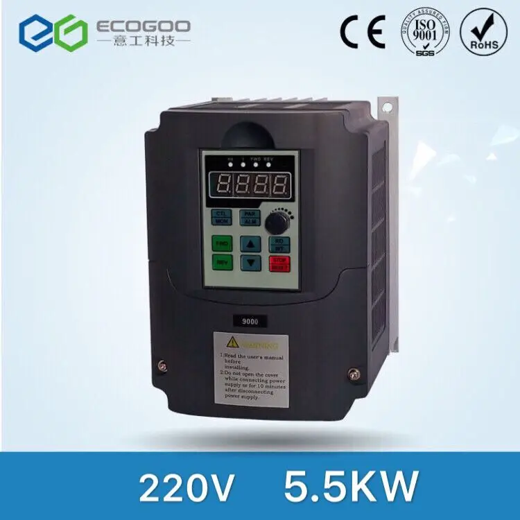 

VFD inverter 7.5HP 5.5KW Variable Frequency Driver 1 Phase input 220V 400Hz 3 phase output CNC Speed Controller