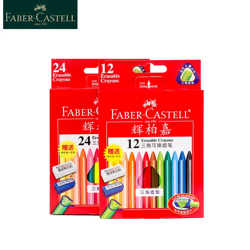 Паяльные мелки Faber Castell 12/24 цветов стираемые треугольные креативная