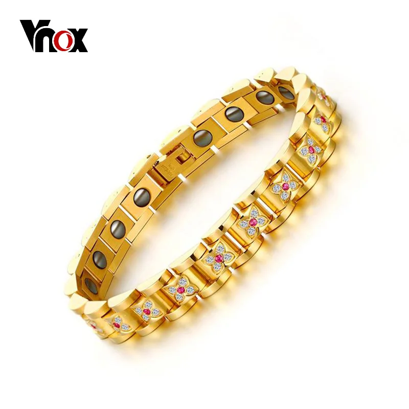 VNOX Luxury Women Health Bracelet Bangle CZ Stones Flower Shape Power Bracelets Chain Jewelry
VNOX Luxury Women Health Bracelet Bangle CZ Stones Flower Shape Power Bracelets Chain Jewelry