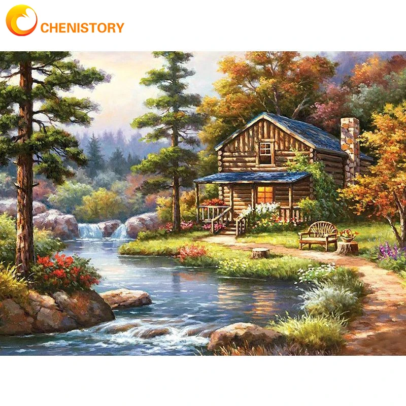 CHENISTORY DIY Painting By Numbers For Adults Forest Cabin Wall Art Acrylic Paint By Number On Canvas With Frame Home Decor Gift
CHENISTORY DIY Painting By Numbers For Adults Forest Cabin Wall Art Acrylic Paint By Number On Canvas With Frame Home Decor Gift