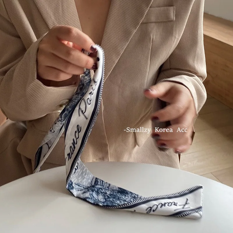 Korean Silk Hair Scarf Print Hair Band Bow Headdress Elegant Small Neck Scarf Geometric Hair Accessories Sweet Hair Scrunchie
Korean Silk Hair Scarf Print Hair Band Bow Headdress Elegant Small Neck Scarf Geometric Hair Accessories Sweet Hair Scrunchie