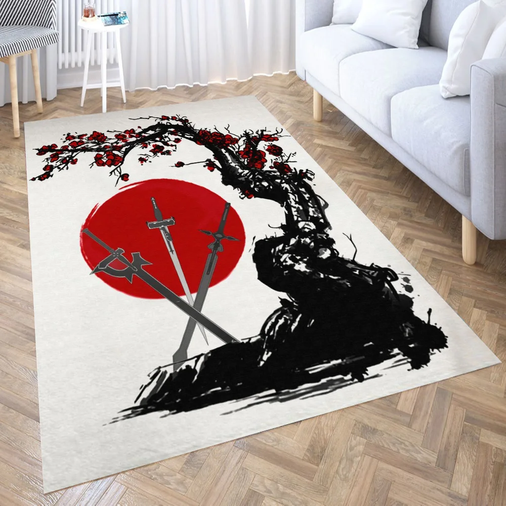 

Sword Art Online Carpet for Living Room 3D Hall Furniture Floor Mat Bath Anime Area Rug Teenager Bedroom Decora