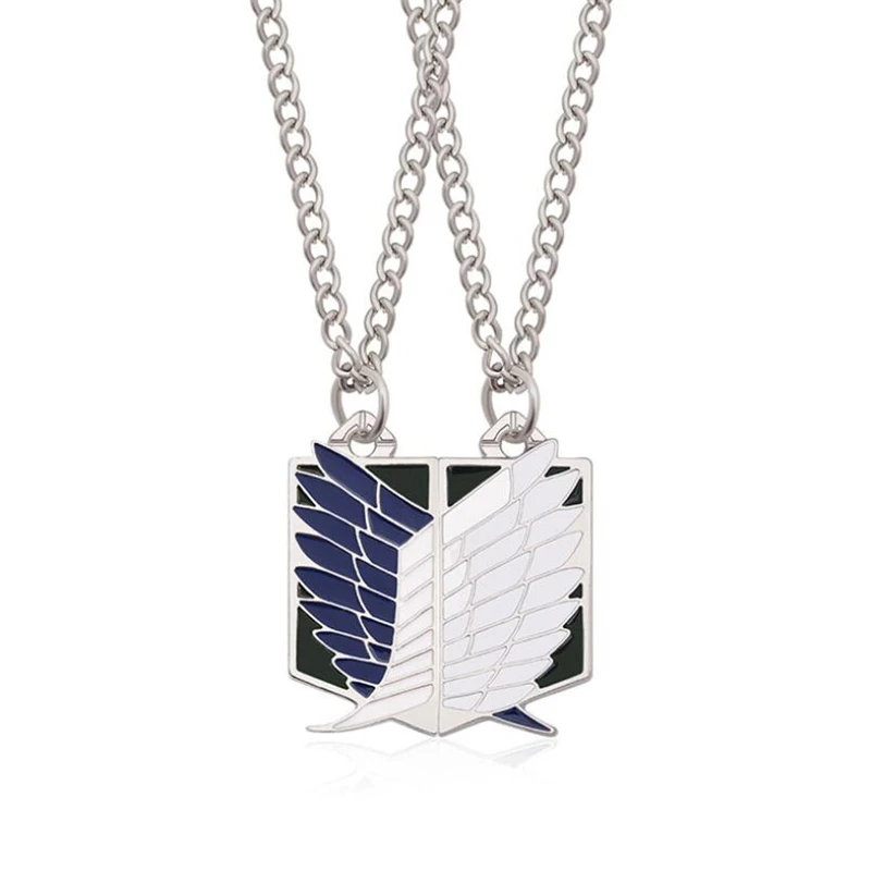 1 Pair Attack On Titan Wings of Liberty Necklace Lover Couple Necklaces Best Friend Gift Jewelry Link Chain Pendants Choker
1 Pair Attack On Titan Wings of Liberty Necklace Lover Couple Necklaces Best Friend Gift Jewelry Link Chain Pendants Choker