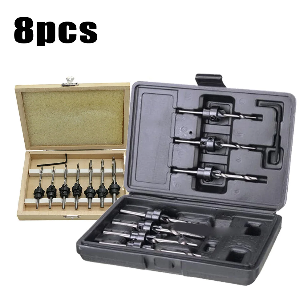 8pcs Countersink Drill Bit Wrench Set Drilling Machine Woodworking Particleboard Materials Power Tool Accessories
8pcs Countersink Drill Bit Wrench Set Drilling Machine Woodworking Particleboard Materials Power Tool Accessories