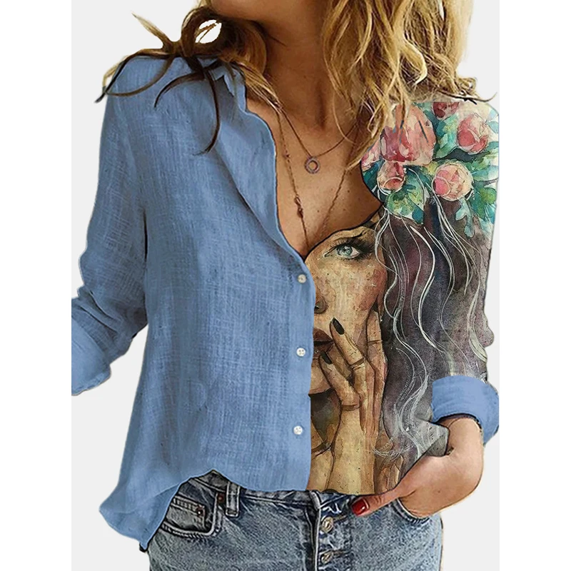 Ladies Retro Shirts Turn-down Collar Women Tops Long Sleeve Tshirt Lapel Plus Size Tee Elegant Print Spring Casual Office Blouse
Ladies Retro Shirts Turn-down Collar Women Tops Long Sleeve Tshirt Lapel Plus Size Tee Elegant Print Spring Casual Office Blouse