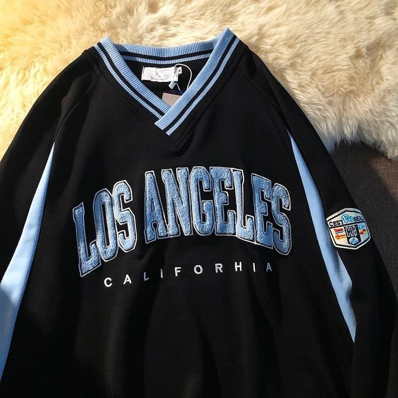 Женский свитшот с v-образным вырезом, в стиле Харадзюку 
Женский свитшот с v-образным вырезом, в стиле Харадзюку