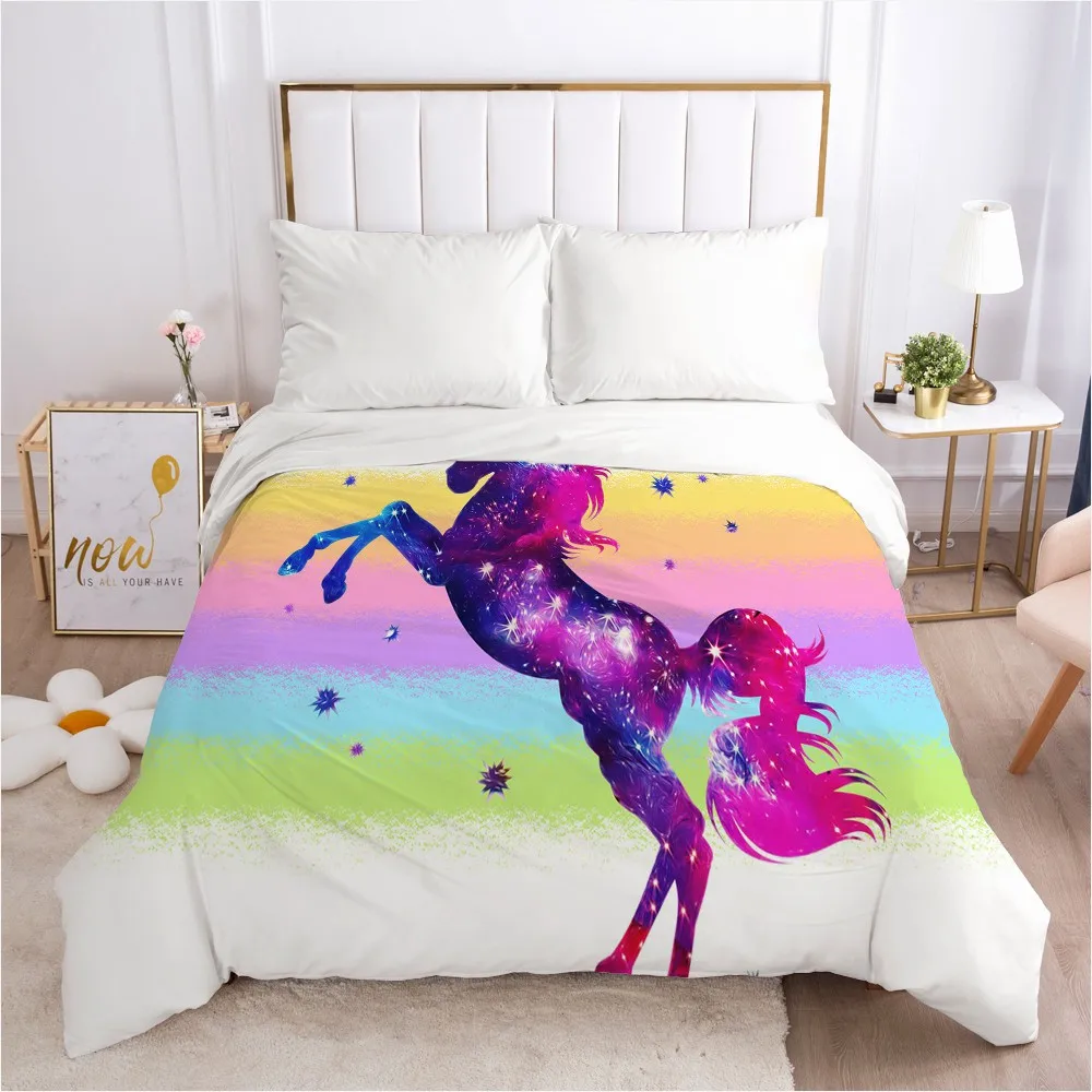 Unicorn Cartoon Duvet Cover with Zipper Comforter/Quilt/Blanket Case 140x200 260x220 3D Bedding For Children Kids Baby Girls
Unicorn Cartoon Duvet Cover with Zipper Comforter/Quilt/Blanket Case 140x200 260x220 3D Bedding For Children Kids Baby Girls