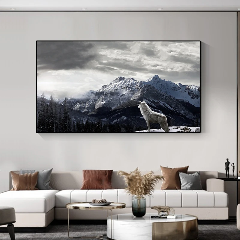 Modern Canvas Painting Snow Mountain Wolf Poster Wall Art Picture for Living Room Cuadros Home Decor HD Printed Artwork No Frame
Modern Canvas Painting Snow Mountain Wolf Poster Wall Art Picture for Living Room Cuadros Home Decor HD Printed Artwork No Frame