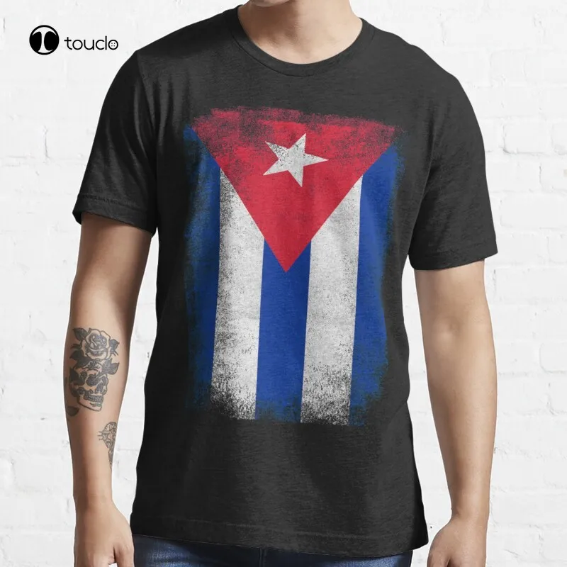 

New Cuba Flag Proud Cuban Vintage Distressed T-Shirt Cotton Tee Shirt S-5XL Unisex