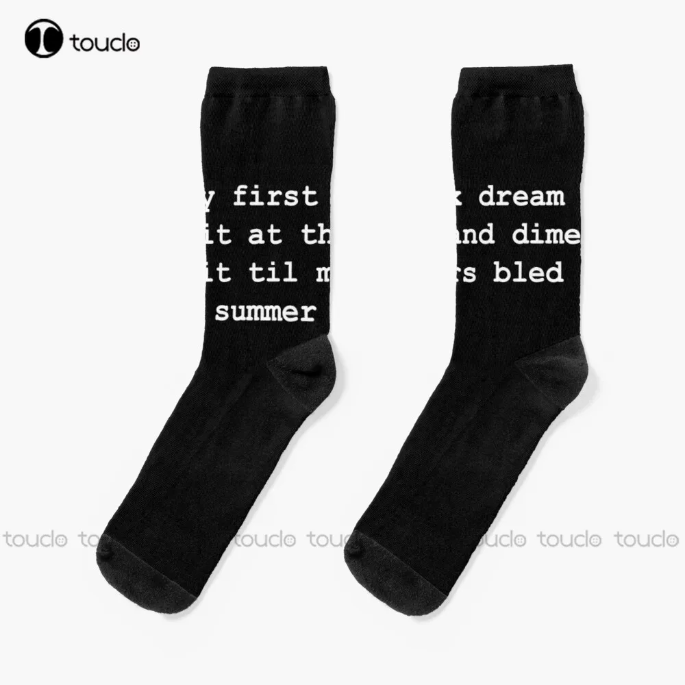 

New Misheard Lyrics – Bryan Adams Summer Of ‘69 (White Text) Socks Purple Socks Personalized Custom Unisex Adult Socks