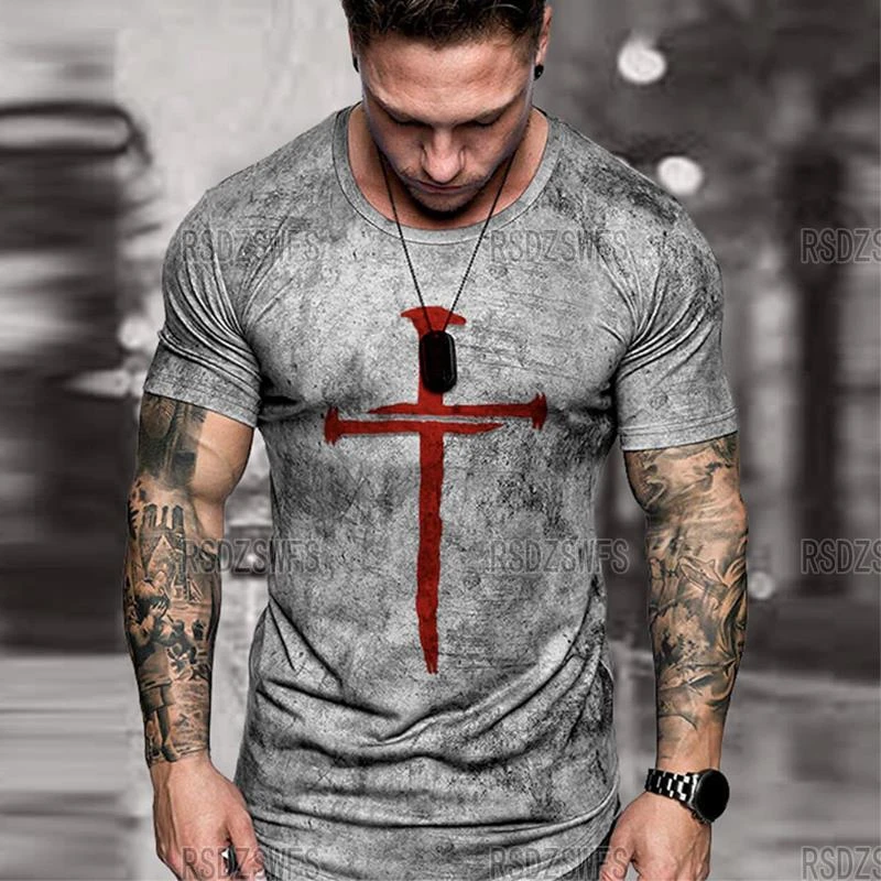 Men's Cross T-shirt Skinny Short Sleeve 3D Printing Summer Leisure Breathable Sports Short Sleeve Top Leisure Fitness Sportswear
Men's Cross T-shirt Skinny Short Sleeve 3D Printing Summer Leisure Breathable Sports Short Sleeve Top Leisure Fitness Sportswear