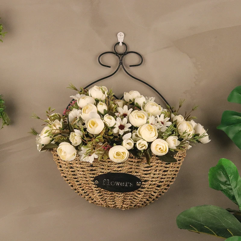 Garden style modern simple home decoration handmade Living room imitation flower art hanging wall decoration flower basket
Garden style modern simple home decoration handmade Living room imitation flower art hanging wall decoration flower basket