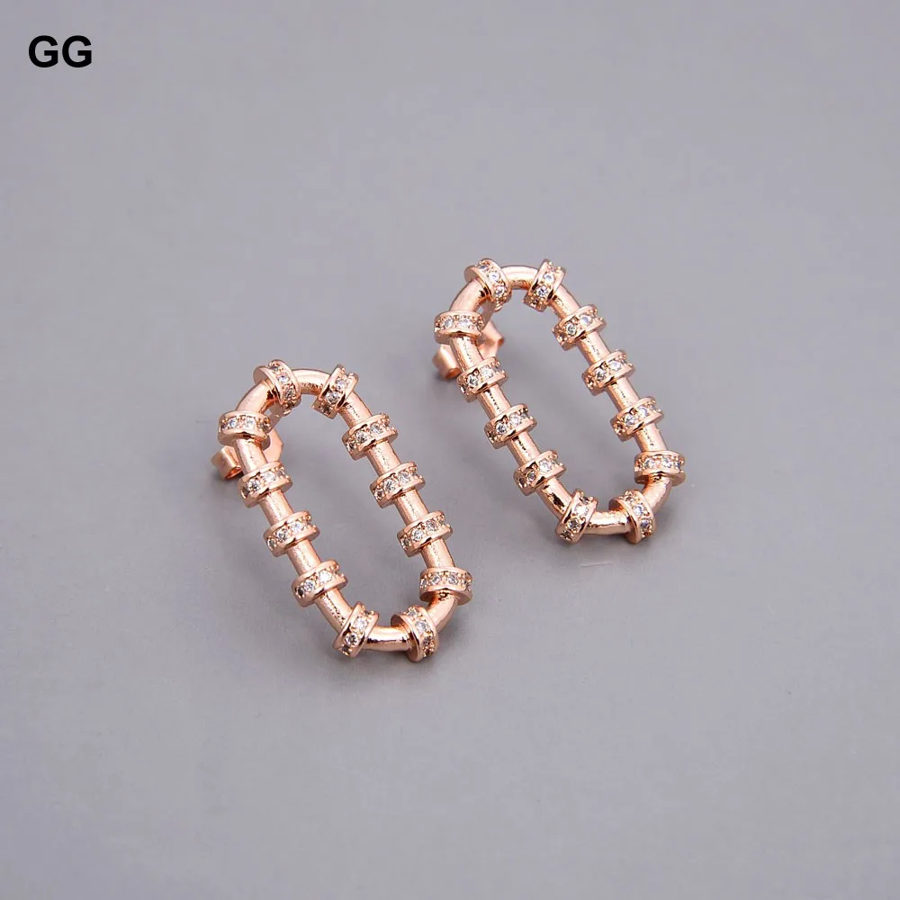 Ювелирные изделия GuaiGuai позолоченные 18K прямоугольные серьги-гвоздики с