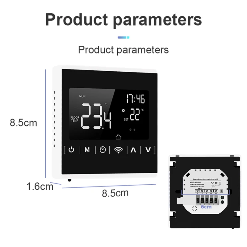AC85-240V LCD Touch Screen S-mart Thermostat Electric Floor Heating Termostato S-mart Temperature Controller For Home
AC85-240V LCD Touch Screen S-mart Thermostat Electric Floor Heating Termostato S-mart Temperature Controller For Home
