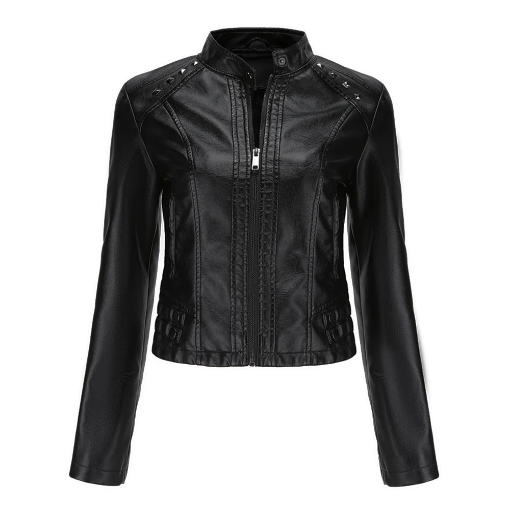 FAKUNTN Hip Hop Rivet Long-Sleeved Jacket Women Leather Jacket Stand-Up Collar Zipper Coat Outerwear Punk Slim Women's
FAKUNTN Hip Hop Rivet Long-Sleeved Jacket Women Leather Jacket Stand-Up Collar Zipper Coat Outerwear Punk Slim Women's