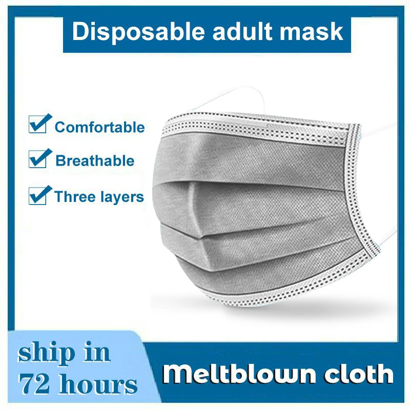 10/50/100/200/500pcs Disposable Face Mouth Mask 3 Layer Ply Filter Breathable Gauze Mask Earloops Gray Adult Face Mouth Masks
10/50/100/200/500pcs Disposable Face Mouth Mask 3 Layer Ply Filter Breathable Gauze Mask Earloops Gray Adult Face Mouth Masks