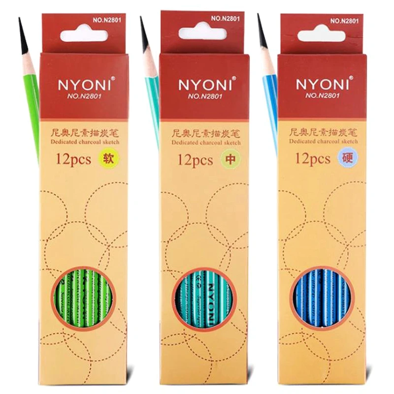 NYONI Charcoal Sketch Sketch Charcoal Pen Soft Medium Hard Art Test Professional Charcoal Pen Soft/Medium Carbon Pen
NYONI Charcoal Sketch Sketch Charcoal Pen Soft Medium Hard Art Test Professional Charcoal Pen Soft/Medium Carbon Pen