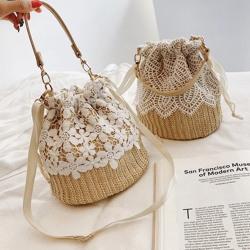 YoReAi Straw Bag Women Hand-Woven Handbag Cylindrical Lace Refreshing Rattan Drawstring Casual Beach Shoulder Crossbody Bags
YoReAi Straw Bag Women Hand-Woven Handbag Cylindrical Lace Refreshing Rattan Drawstring Casual Beach Shoulder Crossbody Bags