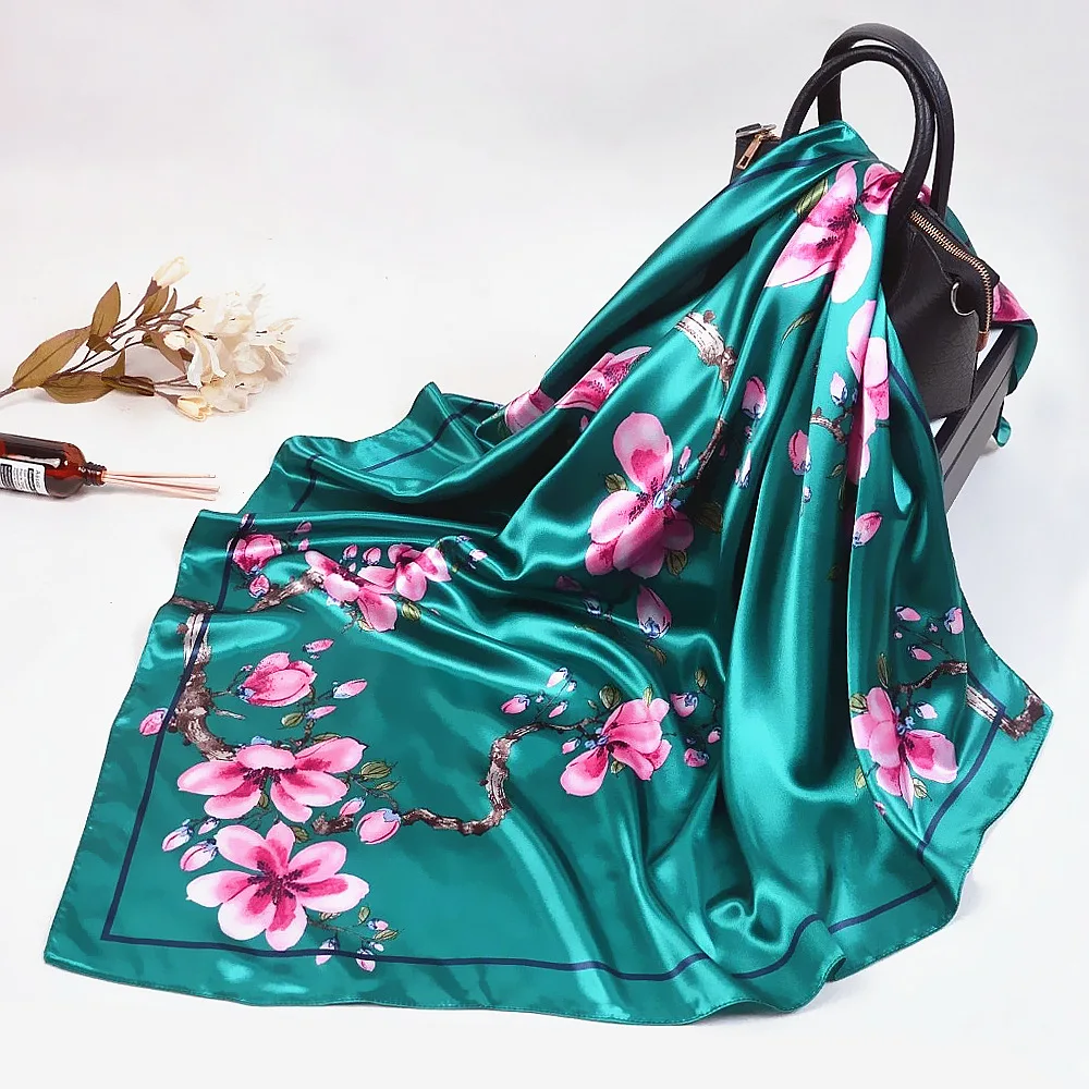 90cm*90cm Fashion Hair Scarf For Women Floral Print Silk Satin Hijab Scarfs Square Headscarf Neckerchief Scarves For Ladies
90cm*90cm Fashion Hair Scarf For Women Floral Print Silk Satin Hijab Scarfs Square Headscarf Neckerchief Scarves For Ladies