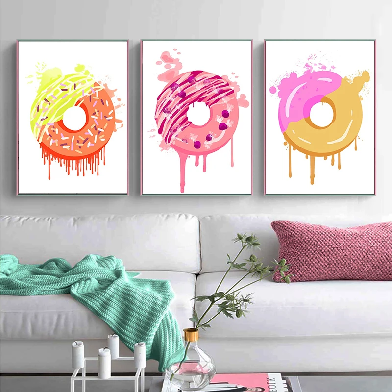 Watercolor Cake Canvas Art Paintings Sweet Art Donut Poster and Print Nursery Wall Art Picture for Living Room Home Decoration
Watercolor Cake Canvas Art Paintings Sweet Art Donut Poster and Print Nursery Wall Art Picture for Living Room Home Decoration